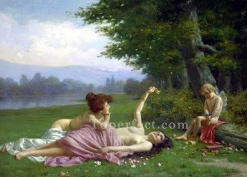 Tempting Cupid lady Vittorio Reggianini Oil Paintings
